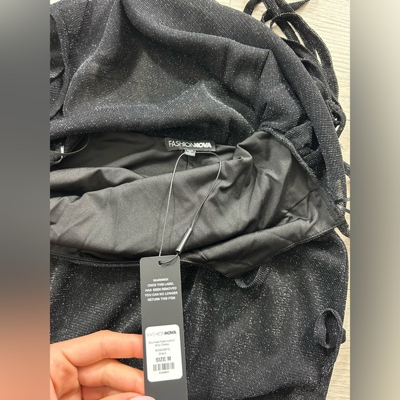 Fashion Nova Stunned Fascination Black Spaghetti Strap Midi Dress - Picture 4 of 10